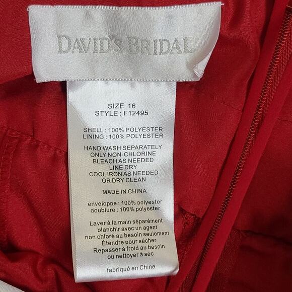 David's bridal Vintage Y2K Fairy Grunge Babydoll women's gown ruby red Size 16 - Picture 5 of 7